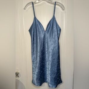 Morgan Taylor Floral Blue Satin Chemise